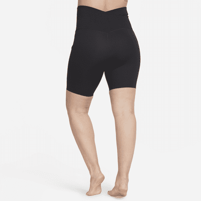 Shorts de ciclismo de maternidad de tiro alto de 20 cm de sujeción ligera con bolsillos para mujer Nike Zenvy (M)