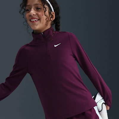 Nike Girls' Dri-FIT Long-Sleeve 1/4-Zip Top