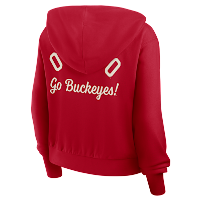 Sudadera con gorro universitaria Nike con cierre completo para mujer Ohio State Mantra