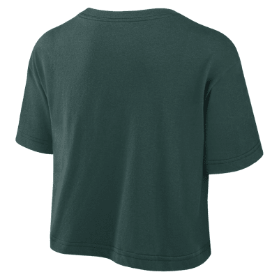 Michigan State Athletic Prep Arch Women's Nike Dri-FIT College Cropped T-Shirt