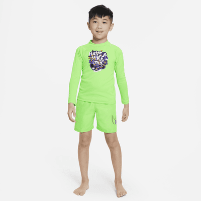 Playera de manga larga de natación Hydroguard para niño talla pequeña Nike Dri-FIT