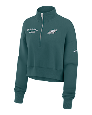Женские  Philadelphia Eagles Phoenix Nike NFL Cropped 1/4-Zip Crew