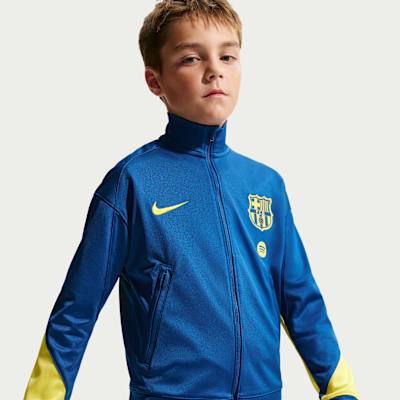 Fotbollstracksuit FC Barcelona Strike fjärdeställ Nike Dri-FIT för ungdom