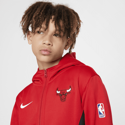 NBA-huvtröja Chicago Bulls Showtime Nike Dri-FIT med hel dragkedja för ungdom