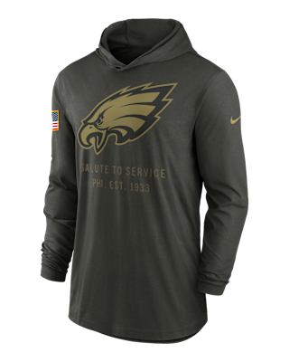 Мужские  Philadelphia Eagles Salute to Service Sideline Men’s Nike Dri-FIT NFL Long-Sleeve Hooded Top