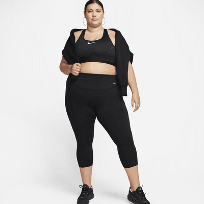 Leggings cortos de cintura alta y soporte medio con bolsillos para mujer (talla grande) Nike Universa