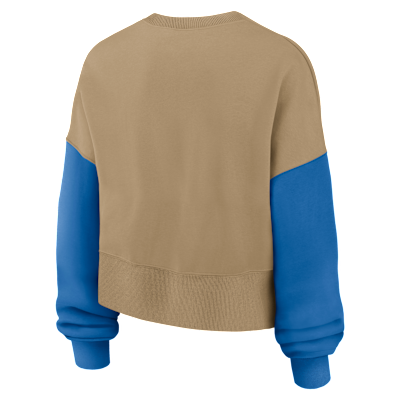Sudadera de cuello redondo sin cierre Nike de la NFL para mujer Detroit Lions Rewind