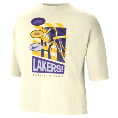 Γυναικείο T-Shirt Nike NBA σε τετράγωνη γραμμή Λος Άντζελες Λέικερς Courtside