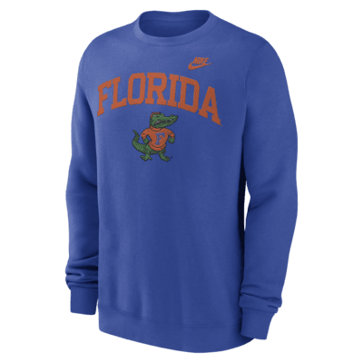 Sudadera de cuello redondo sin cierre universitaria Nike para hombre Florida Gators Legacy Classic Arch Over Logo