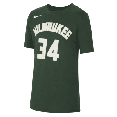 T-Shirt Nike NBA Μιλγουόκι Μπακς για μεγάλα παιδιά