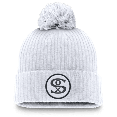 Gorro con dobladillo y pompón Nike de la MLB para hombre Chicago White Sox Cooperstown Peak