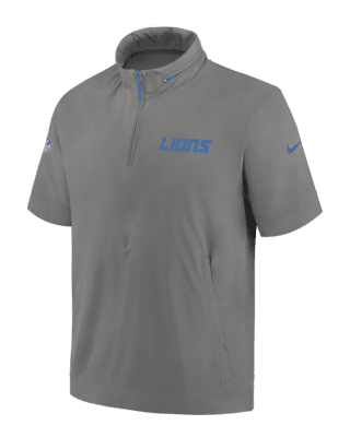 Мужская куртка Detroit Lions Sideline Coach Nike NFL 1/2-Zip Short-Sleeve Hooded