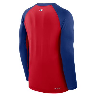 Sudadera de cuello redondo sin cierre Nike Dri-FIT de la MLB para hombre Chicago Cubs Authentic Collection Game Time