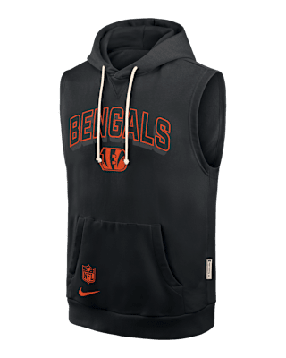Мужское худи Cincinnati Bengals Sideline Nike Dri-FIT NFL Sleeveless Pullover Hoodie