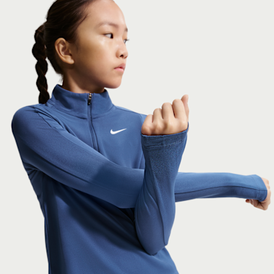 Nike Girls' Dri-FIT Long-Sleeve 1/4-Zip Top