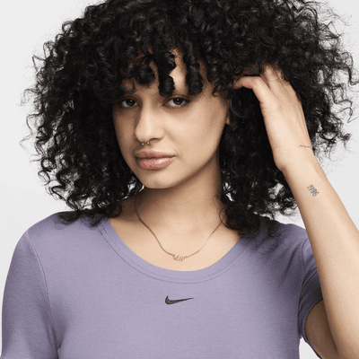 Nike Sportswear Chill Knit Women's Tight Scoop-Back Short-Sleeve Mini-Rib Top