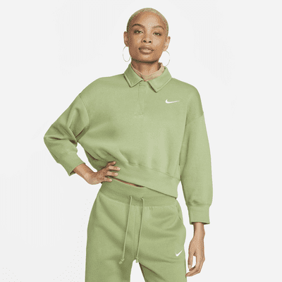 Nike Sportswear Phoenix Fleece de chándal tipo polo de corto con mangas 3/4 - Mujer. ES