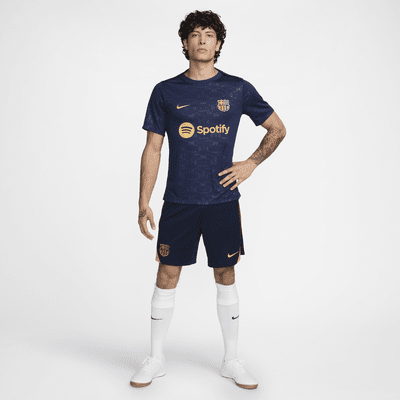 Haut de foot à manches courtes d'avant-match Nike Dri-FIT FC Barcelona Academy Pro Domicile pour homme