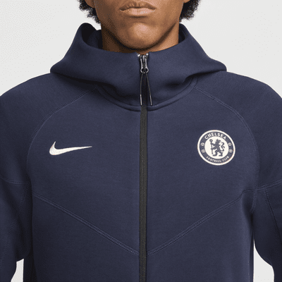 Sudadera con gorro de fútbol Nike de cierre completo para hombre Chelsea FC Tech Fleece Windrunner