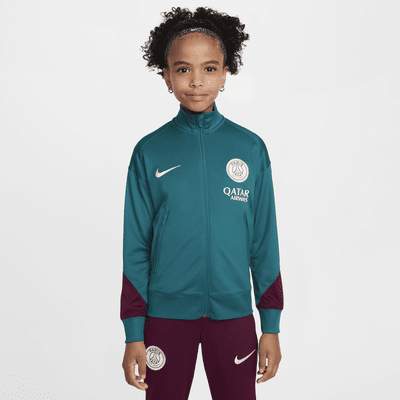 Paris Saint-Germain Strike Nike Dri-FIT Fußball-Trainingsanzug aus Strickmaterial für ältere Kinder