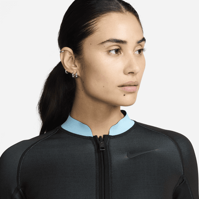 Playera de manga larga reversible con cierre para mujer Nike Swim Fusion