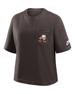Женская футболка Cleveland Browns Rewind Pocket Boxy Nike NFL