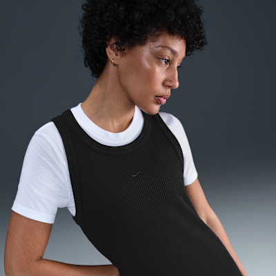 Vestido de tirantes con diseño tipo waffle para mujer Nike Sportswear Chill Knit
