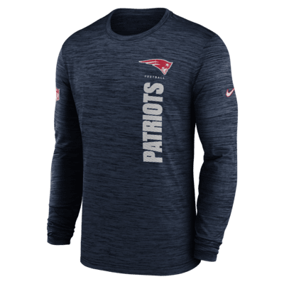 New England Patriots Sideline Velocity Men's Nike Dri-FIT NFL Long-Sleeve T-Shirt