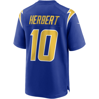 Jersey de fútbol americano Game para hombre NFL Los Angeles Chargers (Justin Herbert)