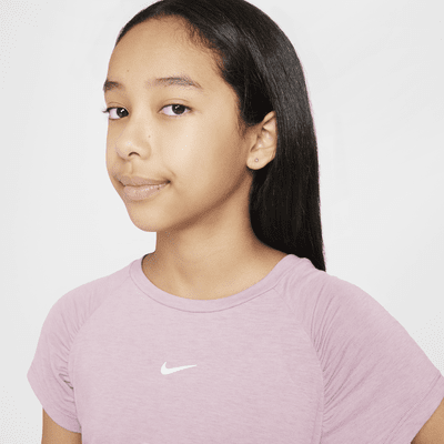 Nike One Fitted Girls' Dri-FIT Short-Sleeve Top