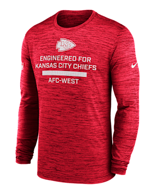 Мужская футболка Kansas City Chiefs Sideline Team Issue Velocity Nike Dri-FIT NFL Long-Sleeve