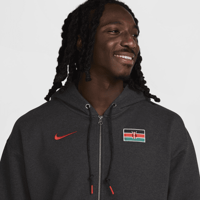 Team Kenya Solo Swoosh Tam Boy Fermuarlı Erkek Kapüşonlu Üstü