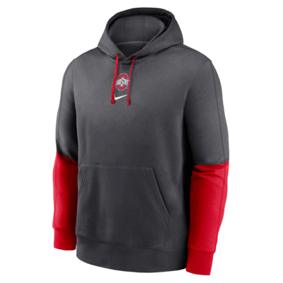 Sudadera con gorro sin cierre universitaria Nike para hombre Ohio State Buckeyes Sideline Team Issue Club