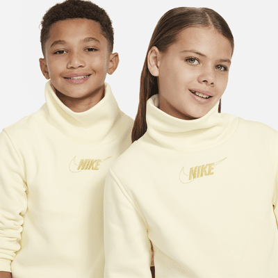 Nike Sportswear Club Fleece Big Kids' (Girls') Long-Sleeve Funnel-Neck Top