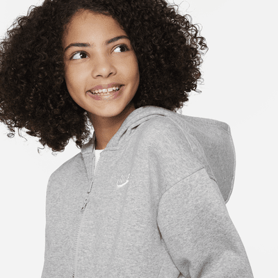 Sudadera con gorro oversized de cierre completo para niños talla grande Nike Sportswear Club Fleece