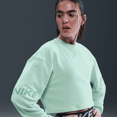 Sudadera de cuello redondo de tejido French Terry Dri-FIT holgada para mujer Nike Pro