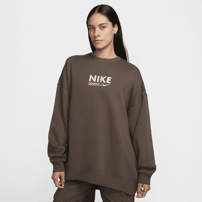 Sweat oversize à col ras-du-cou en tissu Fleece Nike Sportswear pour femme