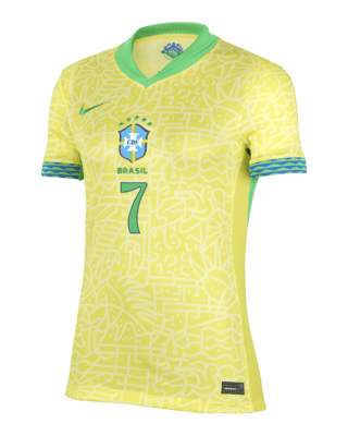 Женские джерси Vini Jr. Brazil National Team 2024 Stadium Away Nike Dri-FIT Soccer Jersey