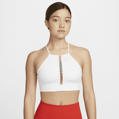 Bra deportivo de baja sujeción acolchado con cuello alto para mujer Nike Indy Rainbow Ladder