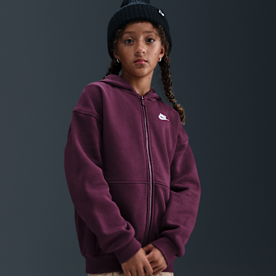 Nike Sportswear Club Fleece oversized hoodie met rits voor kids