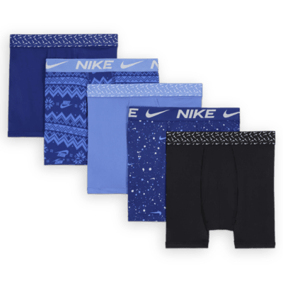 Nike Dri-FIT Big Kids' Holiday Poly Boxer Briefs (5-Pack)