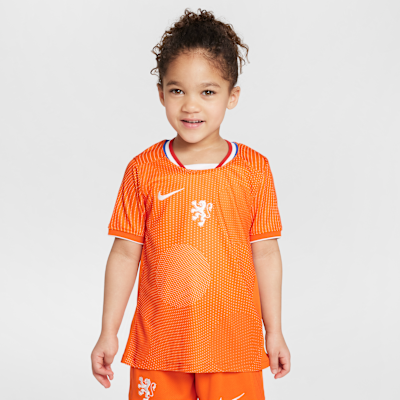 Netherlands 2025/26 Stadium Home Little Kids' Nike Soccer Replica 3-Piece Kit