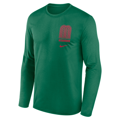 Mexico National Baseball Team 2026 World Baseball Classic 2-Hit Legend Men's Nike Dri-FIT Long-Sleeve T-Shirt