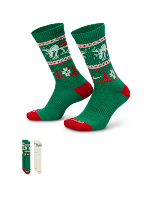 Unisex носки Nike Everyday Plus Cushioned Winter Wonderland Crew Socks (2 Pairs)