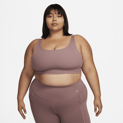 Nike Zenvy Rib Longline-sports-bh med let støtte og uden indlæg (plus size)