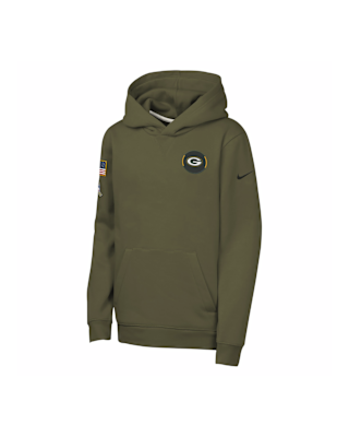 Детское худи Nike Club Fleece NFL Green Bay Packers Big Kids' "Salute to Service" Pullover Hoodie