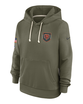 Женское худи Chicago Bears Salute to Service Sideline Nike Dri-FIT NFL Pullover Hoodie