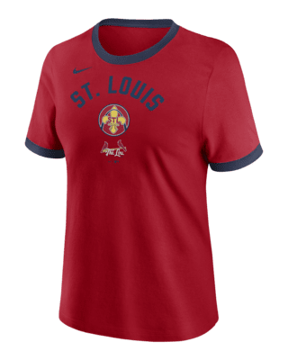 Женская футболка St. Louis Cardinals City Connect Nike MLB Ringer