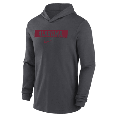 Playera de manga larga universitaria Nike Dri-FIT con gorro para hombre Alabama Crimson Tide Sideline