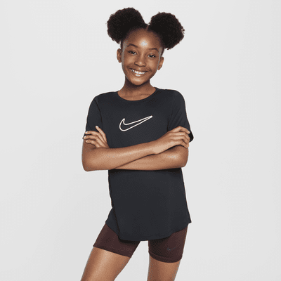 Nike One Fitted Older Kids' (Girls') Dri-FIT Short-Sleeve Top